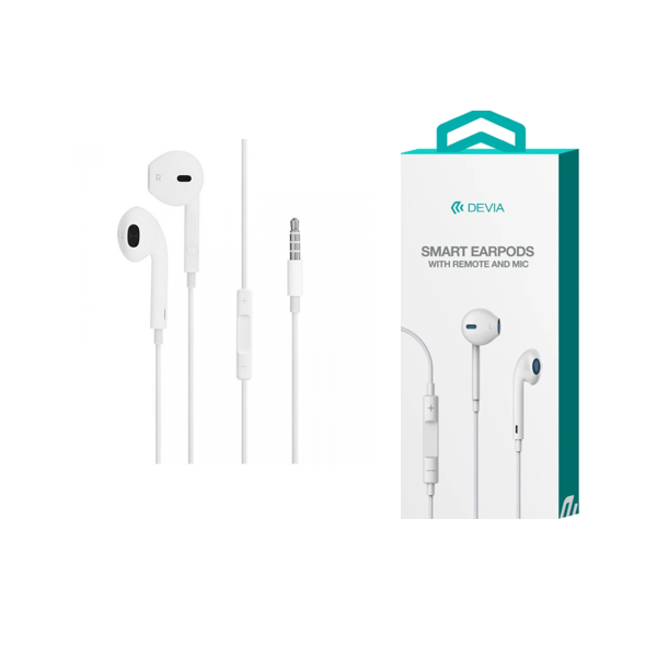 Smart Earpods With Remote And Mic(3.5mm ) (white)