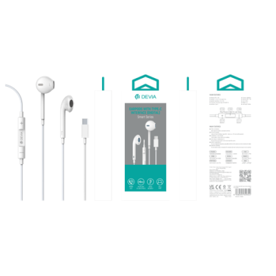 Smart Seires Earpods With Type-C Interface (Digital) (White)