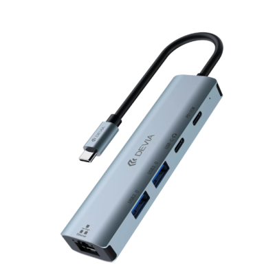 Leopard Series Type-C To USB*2+C+PD 100W 4 In 1 HUB (Deep Gray)