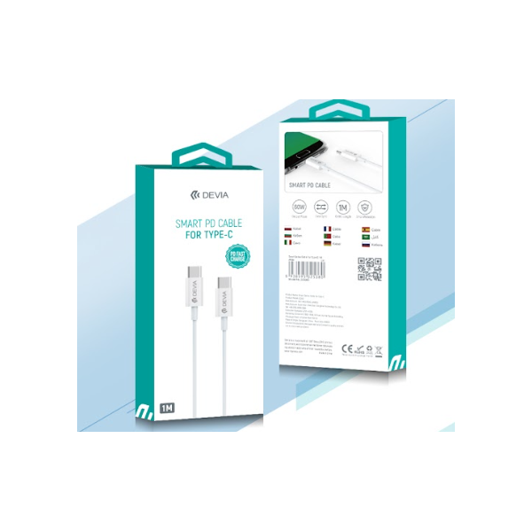 Smart Series PD  Cable For  Type-C (20V 3A  60W) Blanco