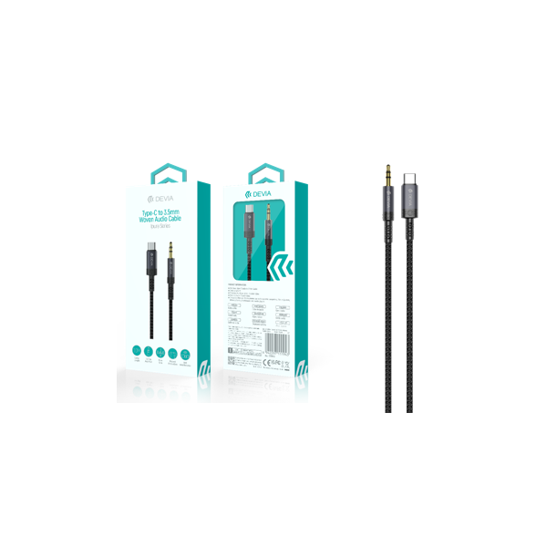 Ipure Series Type-C to 3.5mm Woven Audio Cable (Black)