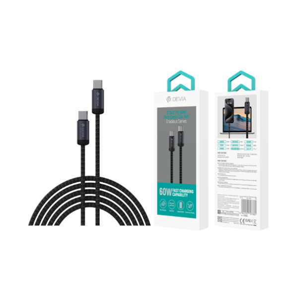 Gracious Series  C To C PD 60W Fast Cable(3A,1M) (Black)