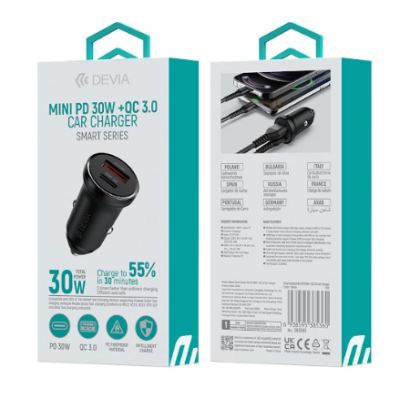 Smart Series Mini PD 30W +QC 3.0 Car Charger