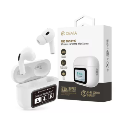 ANC TWS Pro2 Wireless Earphone With Screen (White)