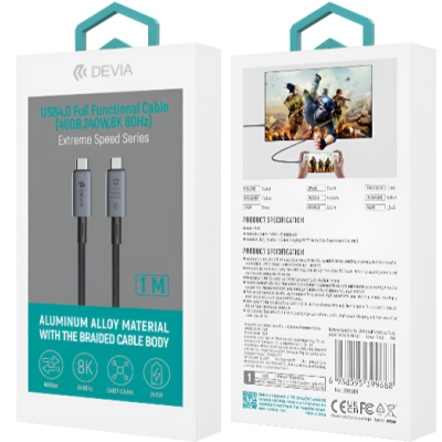 Extreme Speed Series USB4.0 Full Functional Cable(40GB,240W,8K 60HZ)-1M (Black)