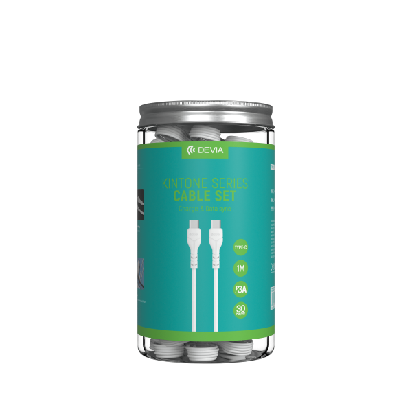 Kintone Series Type-C To Type-C Set Cable(30PCS,3A,1M)