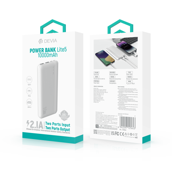 Kintone Series Power Bank (10000mAh) V5 (White)