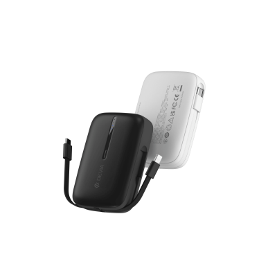 Kintone Series Built-in Dual Cable Power Bank (10000mAh) (White)